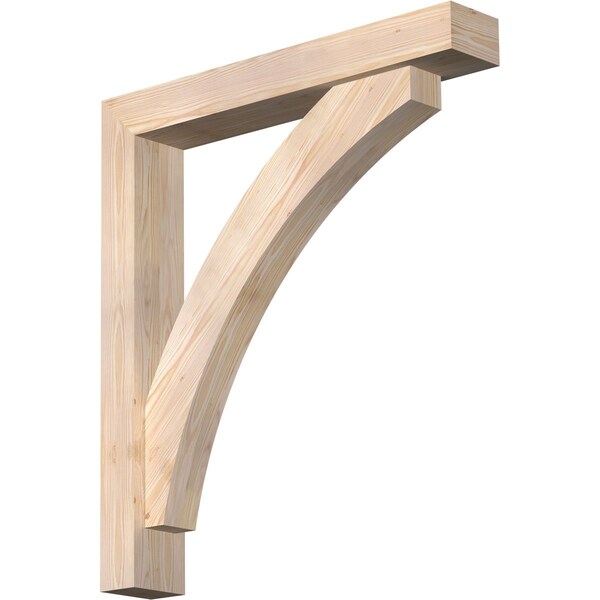 Ekena Millwork Thorton Block Smooth Bracket w/ Offset Brace, Douglas Fir, 5 1/2"W x 34"D x 38"H BKT0604X34X38THR05SDF - main